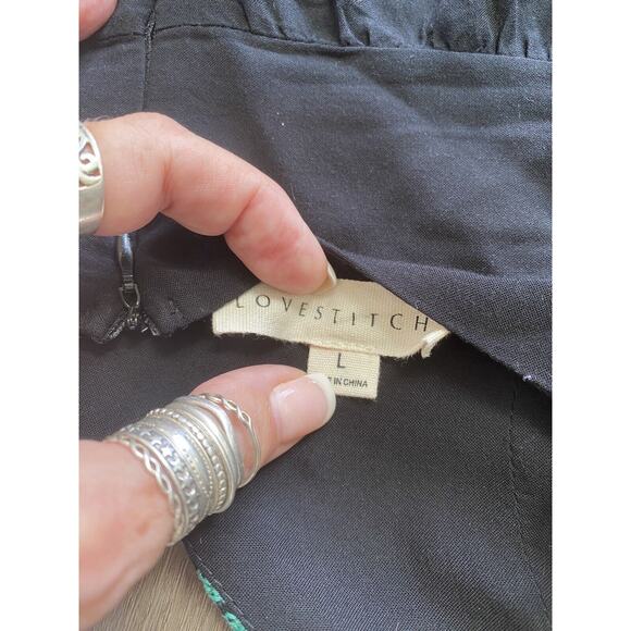 Love Stitch Women’s Embroidered Mini dress Spaghetti Straps Multicolored LARGE - Picture 5 of 5